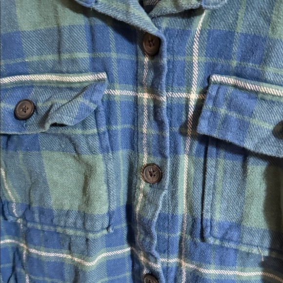 Noble Outfitters Blue and Green Plaid Button-Up Shirt - Picture 7 of 7